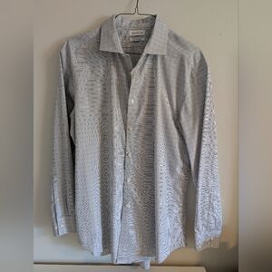 Calvin Klein Light Gray Patterned Dress Shirt